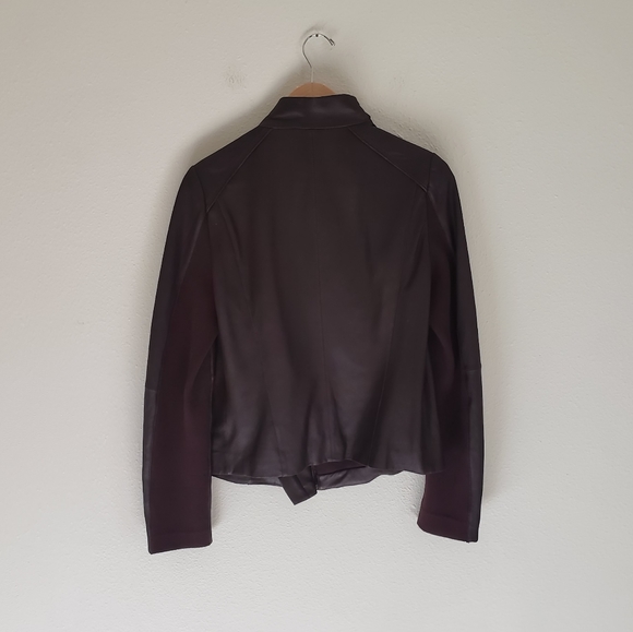 T Tahari Drape Moto Jacket - Picture 9 of 11